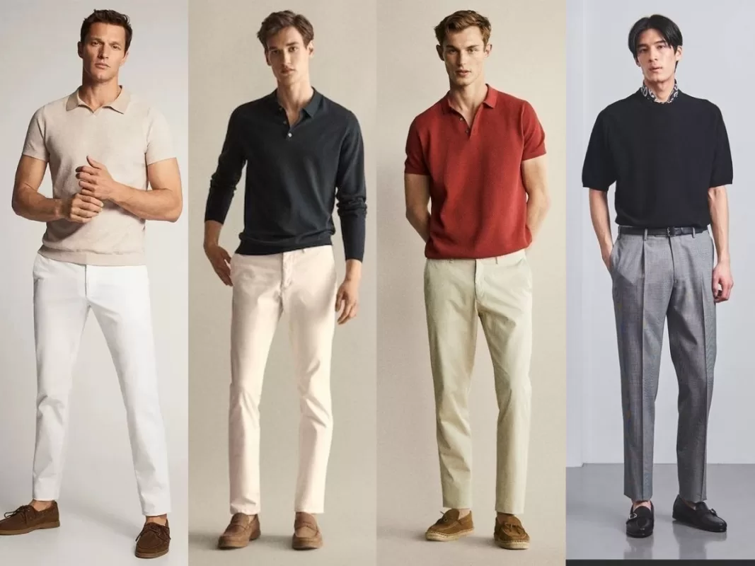 phối đồ với áo polo nam
