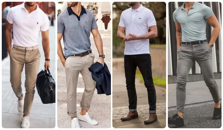 phối đồ với áo polo nam
