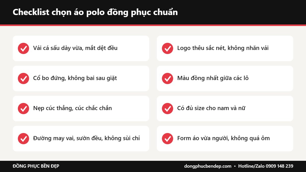 Checklist chọn áo polo đồng phục chuẩn chất lượng