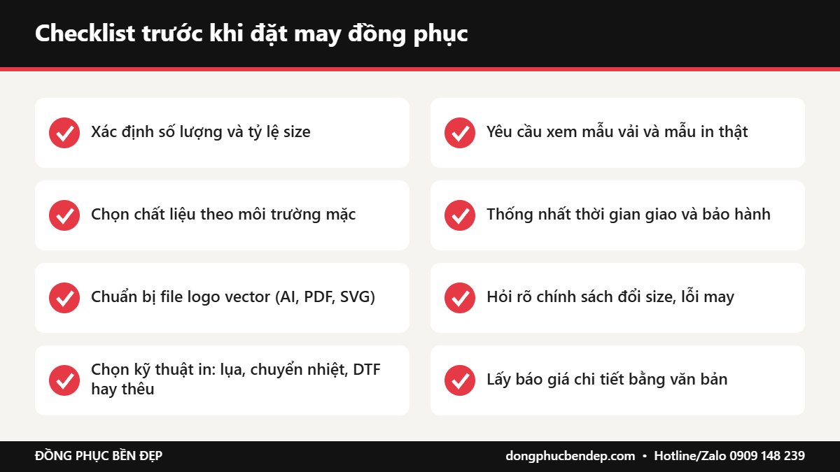 Checklist 8 điều cần chuẩn bị trước khi đặt may đồng phục